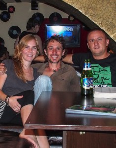 Karaoke night with our couchsurfing host, Andrei in Baku